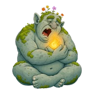 Grumble, the sleepy troll guardian