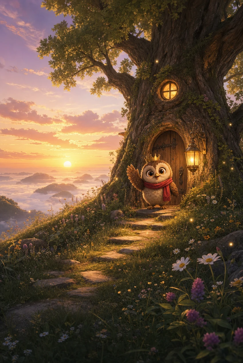 Otto's Journey — Otto home at his oak tree at dawn, the season finale scene